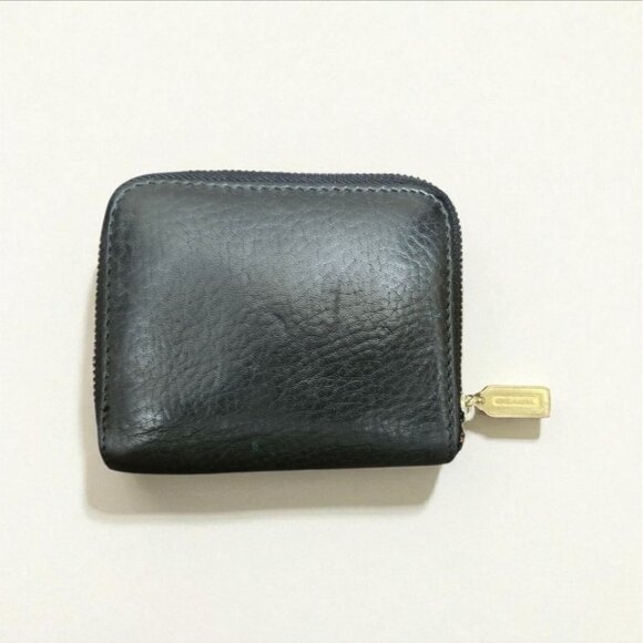COACH VINTAGE SONOMA BLACK PEBBLE LEATHER ZIP AROUND COIN/CARD CASE WALLET - Picture 2 of 10